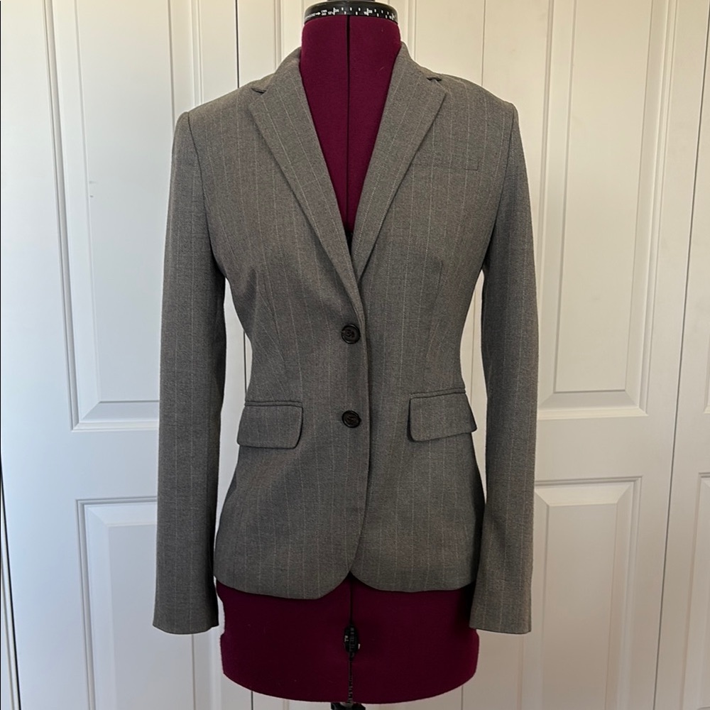 Gray Pinstripe Banana Republic Blazer